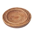 thumbnail image 2 of Rustic Woven Rattan Tray Round Decorative Tabletop Serving Platter for Fruit,Bread and Snacks,Versatile Coffee Table Centerpiece and Home Decor-3PCS-Set, 2 of 5