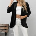 thumbnail image 2 of POIUYTR Women's Lightweight Cardigan Casual Loose 3/4 Sleeve Soft Open Front Knit Cardigan Sweater Cover Up Fall Shirts 2024 Trendy Clothes, 2 of 5