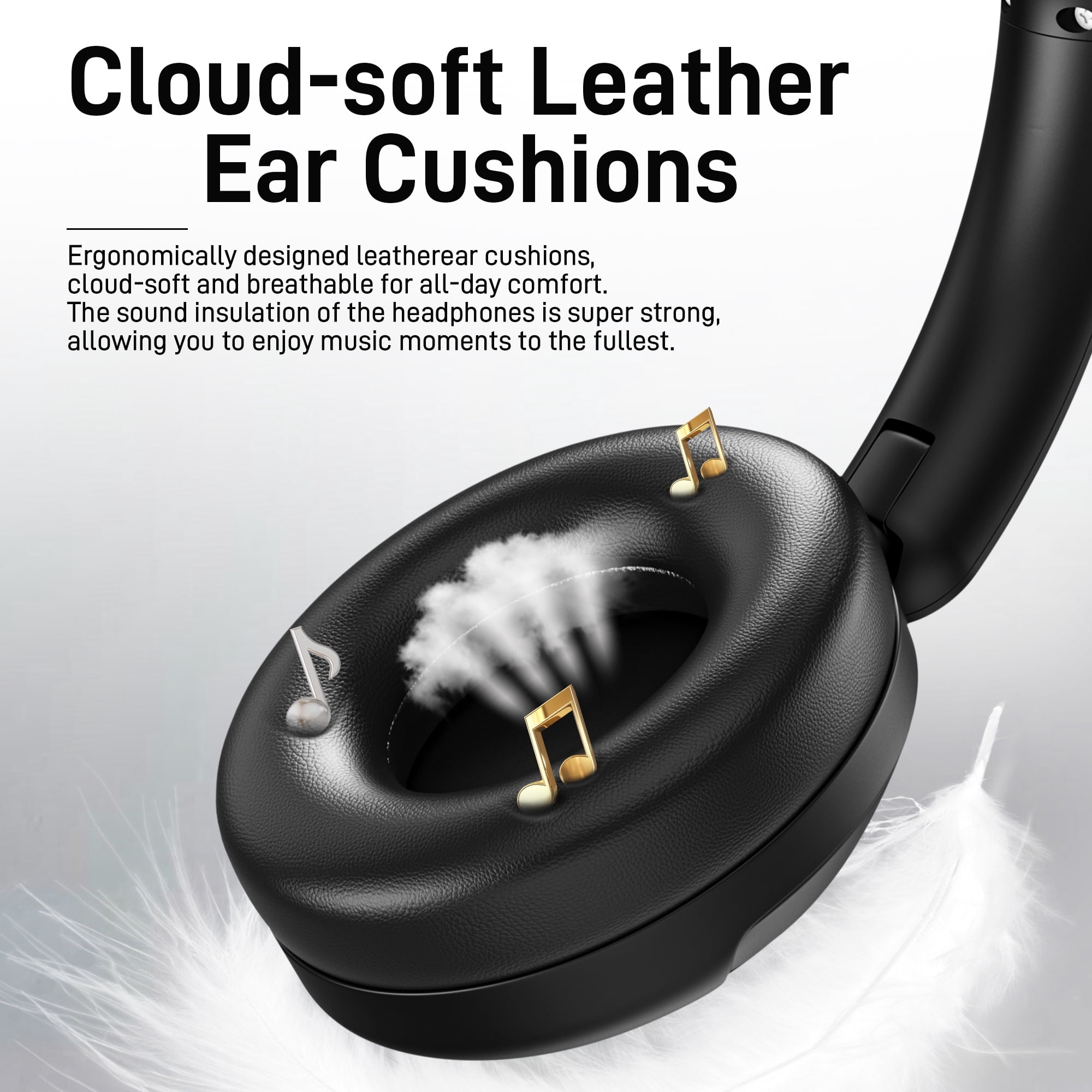 Wantek Active Noise Cancelling Headphones , 70-Hour Bluetooth Headphones, Deep Bass & Hi-Fi Sound - Over-Ear Comfort for Office,PC,Travel, Work