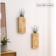 thumbnail image 2 of Wood Wall Planter Set of 2, Wood Wall Pocket for Greenery and Dried Flowers, Indoor Wood Hanging Vase Modern Farmhouse Wall Decor for Living Room Bedroom Office Eucalyptus Stems Decorations, 2 of 7