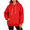 Red, variant on Women Hoodies Fashion Crewneck Long Sleeve Sweatshirts Casual Loose Pullover Winter Solid Comfy Trendy Tops with Pockets