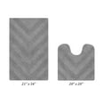 thumbnail image 4 of Better Trends 2 Piece Bathroom Rug Set 100% Cotton Extra Soft Tufted Bath Rug Water Absorbent Non-Slip Bath Mat Machine Washable (Gray) Hugo Collection, 4 of 6