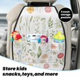 thumbnail image 5 of Naloa Wildflower Watercolor 2 2Pcs Anti-Kick Back Seat Cover Kick Mat, Car Seat Protector with 3 Storage Pockets, 5 of 8