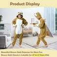 thumbnail image 2 of Brown Sloth Onesie Kids CANASOUR Cosplay Animal Pajamas for Girls and Boys Polyester 4T, 2 of 6
