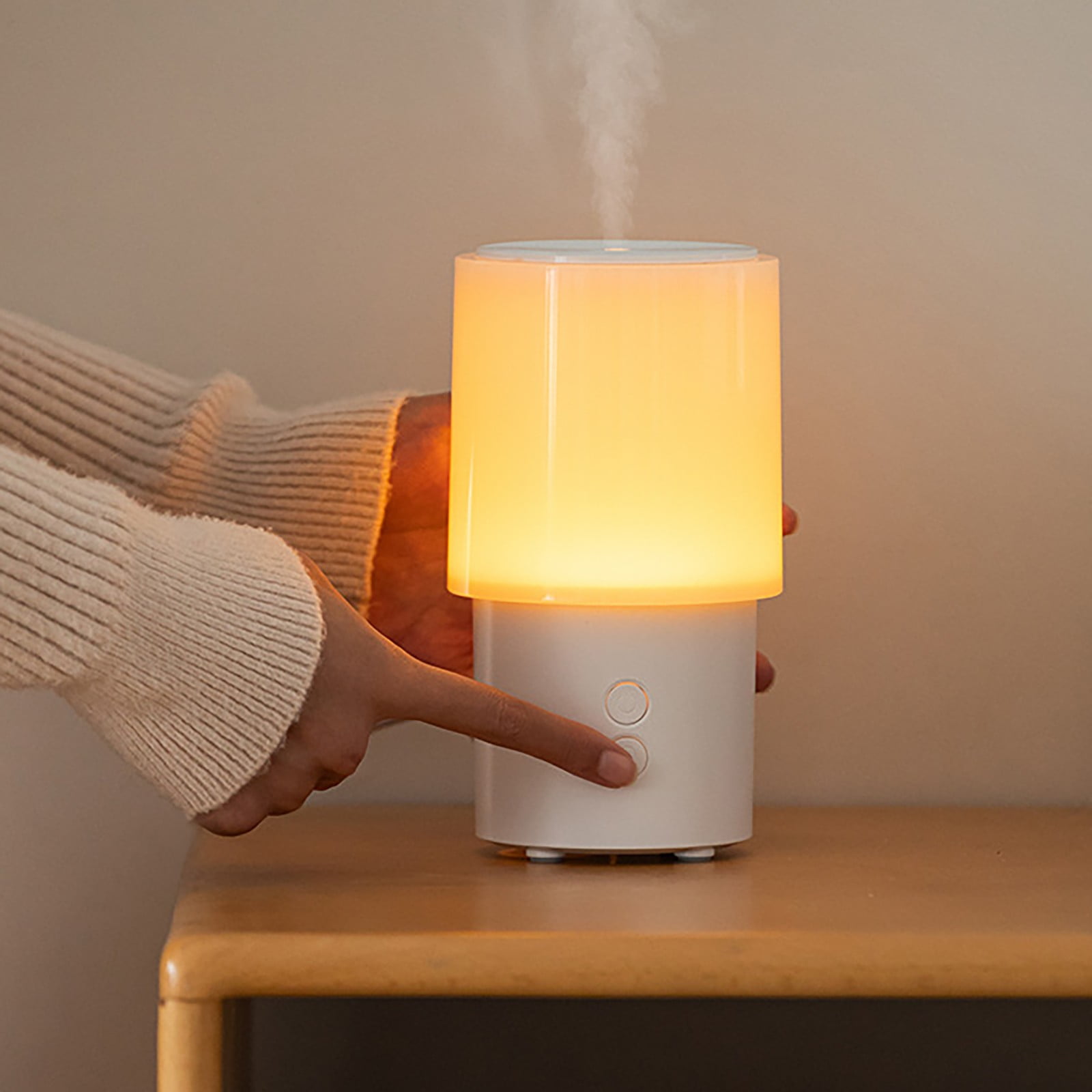 Gnwei Essential Oil Diffuser - 140ML Small Aromatherapy Diffusers with 3 Modes Sunset Lamp and Auto Off Protection, USB Powered Mini Cool Mist Humidifier for Home Bedroom Office Car
