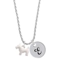 thumbnail image 1 of Delight Jewelry Silvertone Flat Scottie Dog Silvertone Script Initial Disc - E - Charm Necklace, 20"+3", 1 of 4