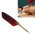 thumbnail image 4 of Caligraphy Pen Kit, Smoothing Writing Retro Elegant Quill Pen Set Exquisite Styling  for Home for Office for School Blue,Red, 4 of 8