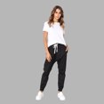 thumbnail image 4 of Idoravan Women's Plus Size Pants Womens Casual Solid Color Drawcord With Pockets And Cropped Casual Trousers, 4 of 9