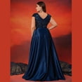 thumbnail image 5 of AURA Plus Size Evening Dress Deep V-Neck Sleeveless A-Line Party Wear Long Dress, 5 of 6