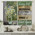 thumbnail image 5 of Rustic Daisy Vase Floral Kitchen Curtains Green Wooden Farmhouse Flower Small Short Cafe Window Curtains Jesus Country Inspirational Bathroom Window Treatment Tier Curtains (27.5x39 Inch), 5 of 6