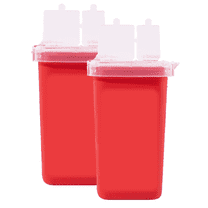 Dealmed Sharps Container, 1 Quart Flip Lid, Red (Pack of 2)