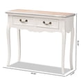 thumbnail image 3 of Baxton Studio Table Console en Bois Chêne et Blanc Bicolore à 2 Tiroirs, 3 of 9