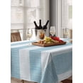 thumbnail image 6 of Blue Striped Table Cloth, Rustic Farmhouse Stripes Waterproof Tablecloth for Rectangle Tables, Reusable Washable Fabric Table Cover for Restaurant Kitchen Dining Tables 60"x102", 6 of 6