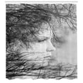thumbnail image 3 of Ambesonne Black and White Shower Curtain, Woman and Trees, 69"Wx75"L, Black and White, 3 of 3