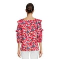 thumbnail image 6 of The Pioneer Woman Square Neck Blouse with Ruffle Sleeves, Women's, 6 of 6