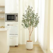 Nafresh 6FT Large er Style Artificial Olive Tree, Realistic Faux Olive Plant for Indoor Décor