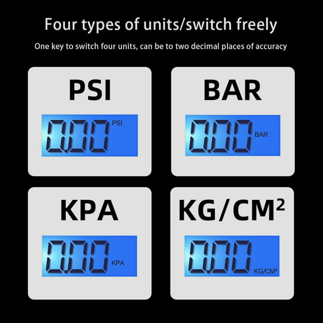 Smilepp Universal Car Digital Tire Meter Motorcycle Scooter Bike Vehicle Rechargeable LCD Screen Air Pressure Gauge Automobile Blue Type 1