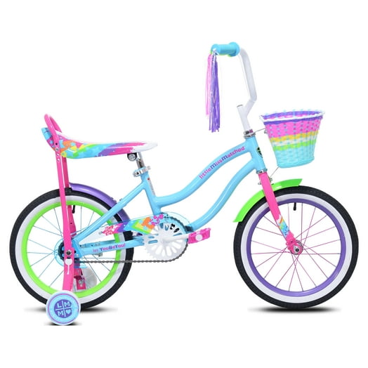 Kent Bicycles 16" Little Missmatched Hise Rise Bicycle, Blue and Green