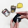 thumbnail image 3 of Genuine Leather Mini Jewelry Box, Portable Small Travel Jewelry Leather Box with Kiss Lock,Mini Jewelry Bag Ring Box, Solid Color Travel Jewelry Case Storage Box for Girls, Women (Black), 3 of 6