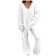 thumbnail image 1 of Conjunto de 2 piezas para mujer: jersey oversize con cuello en V y pantalones anchos, conjunto de ropa de estar por casa suave y elástico para otoño/invierno, 1 of 8