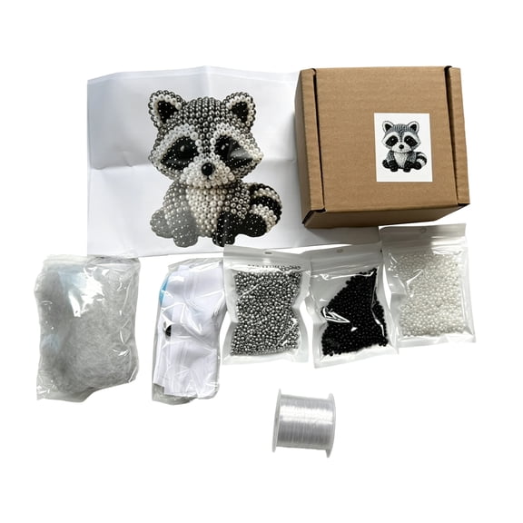 3D Beaded Animal DIY Kit, Colorful Bead Craft Set with Thread and Instructions, Handmade Jewelry Making Kit for Creative Beading Projects