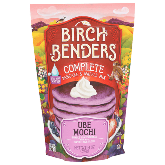Birch Benders Ube Mochi Gluten Free Pancake & Waffle Mix 14 oz - Pack of 3