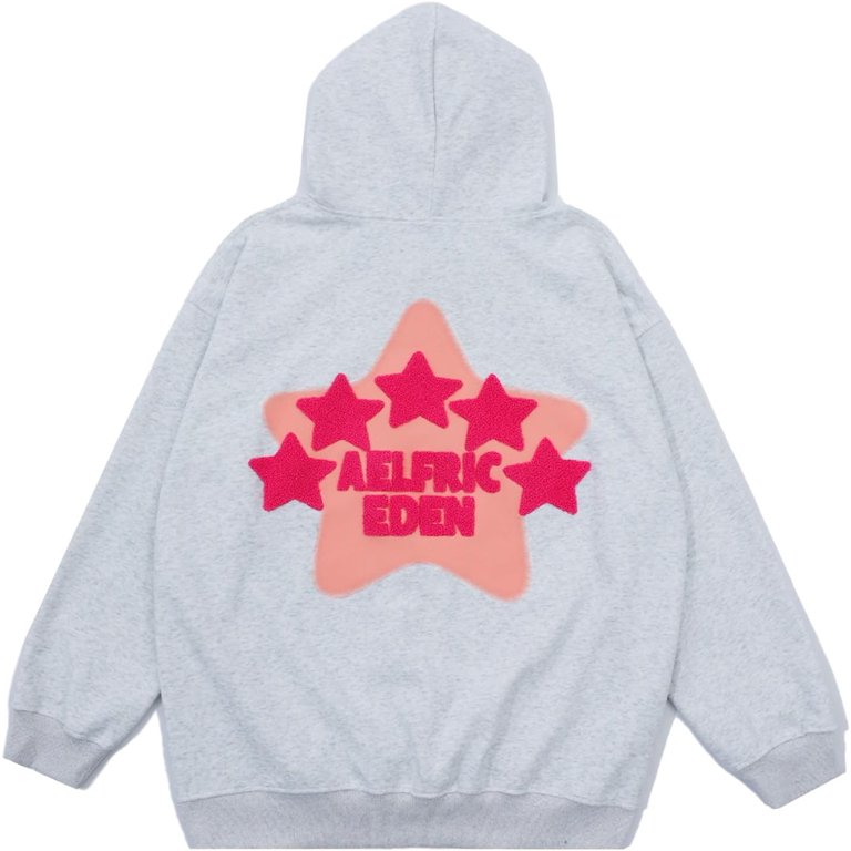Aelfric Eden Womens Graphic Hoodies Pink Star Print Hoodie