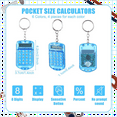 thumbnail image 7 of 24 Pcs Pocket Calculator Key Ring Mini Clear Flip Portable Calculator 8 Digit Electronic Calculator, 7 of 7