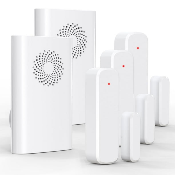 Timbre inalámbrico con sensor de puerta AMHEY, rango de 500 pies con 2 receptores