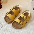 thumbnail image 2 of BOBOGOJP Toddler Kids Sandals Boys Girls Cork Footbed Sandals with Back Strap Comfort Adjustable Double Buckle Slip On Slippers Yellow for Size 11.5, 2 of 9