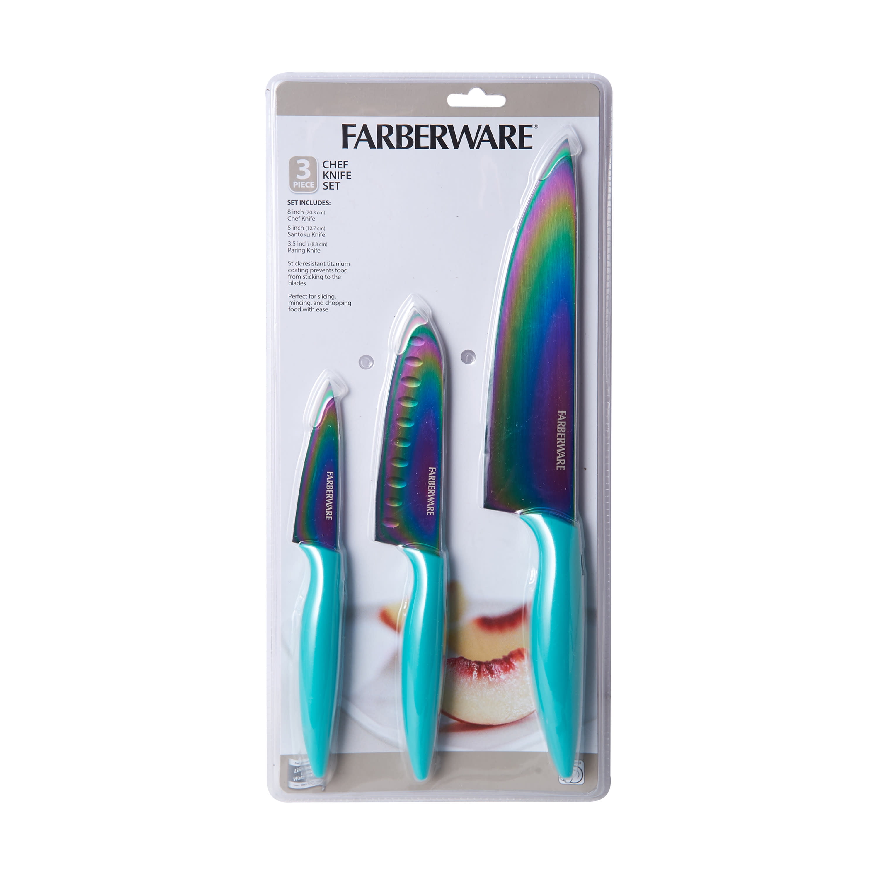 Marco Almond KYA36 6-Pieces Rainbow Knife Set with Blade Guards