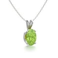 thumbnail image 2 of SuperJeweler 1/2 Carat Oval Shape Peridot Necklace In Sterling Silver, 18 Inches For Women, 2 of 5
