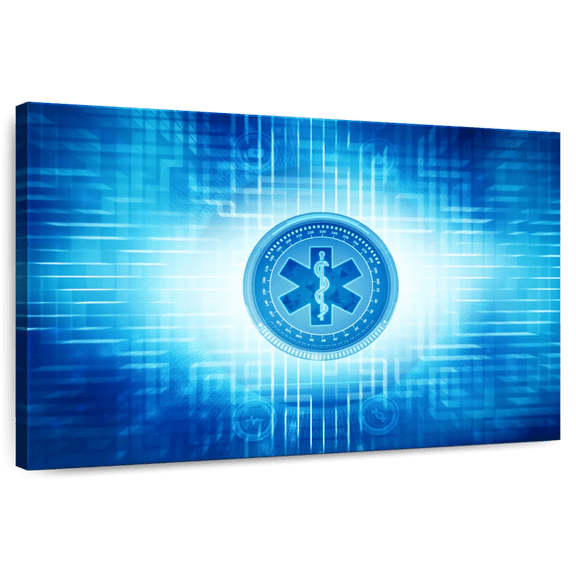 Elephant Stock Medical Heroes Symbol Wall Art - Horizontal Canvas Wall Art - Living Room Wall Decor - Our America Canvas - Blue And White Decor - 12" x 8"