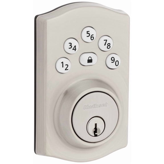 Open Box KWIKSET POWERBOLT 240 5-BUTTON KEYPAD SATIN NICKEL DEADBOLT DOOR LOCK