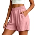 thumbnail image 5 of Gym Shorts Women Pack New Summer Loose Shorts for Women Fashion Ruffle Elastic Waist Casual Shorts with Pocket Wide Leg Daily Versatile Shorts Pinks XL, 5 of 7