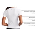 thumbnail image 4 of Remera CRZ YOGA sin costuras, transpirable, cuello redondo, blanca, talla XL, 4 of 6