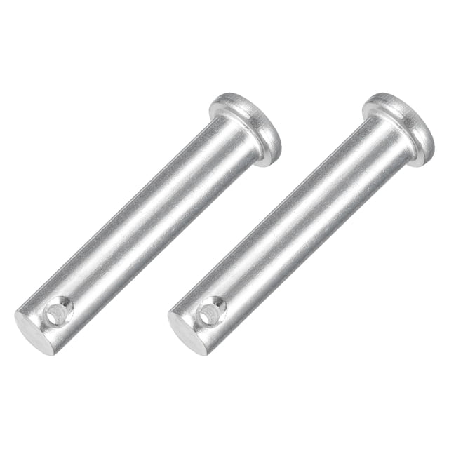 2Pcs 3/8" x 2" Pasadores de clevis de un solo agujero, Pasadores de cabeza plana de acero inoxidable 304