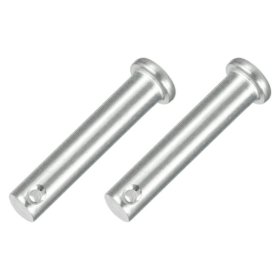 2Pcs 3/8" x 2" Single Hole Clevis Pins, 304 Stainless Steel Flat Head Pins