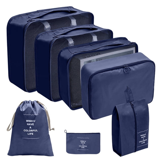 Tela de sarga de doble cara 290T 7 juegos de bolsas de almacenamiento, accesorios de viaje MFZFUKR BST3052694-3