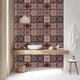 thumbnail image 4 of 18 pegatinas para azulejos de 9 estilos, color rosa, rojo y verde, autoadhesivas, impermeables, para pared, con diseño de mandala., 4 of 9