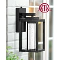 thumbnail image 6 of VIANIS Black Exterior Lighting Fixtures Wall Mount for House, 2 Pack Dusk to Dawn Outdoor Wall Sconce Lantern with 10W LED Crystal Bubble Glass, Modern Anti-Rust Outside Coach Lights for Porch Garage, 6 of 9