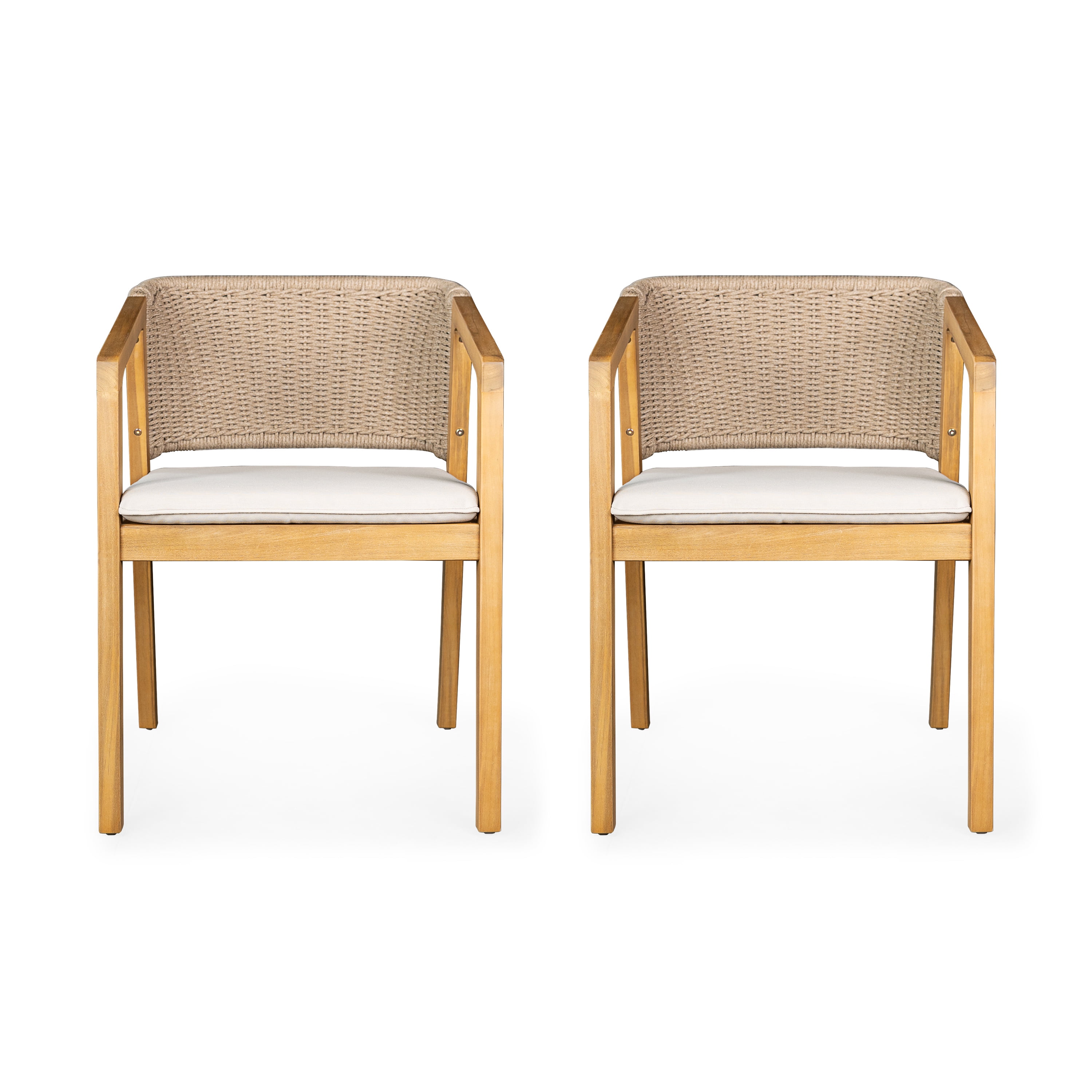 MAYEERTY Mid Century Modern Solid Wood Dining Chair with Armrests for Vanity For Living Room