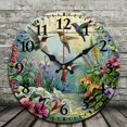 thumbnail image 2 of Chilfamy Hummingbirds Flowers Theme 10-Inch Wooden Wall Clock for Home Decor, Perfect for Living Rooms, Kitchens, Dorms, Practical Everyday Gifts 10x10in, 2 of 8