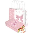 thumbnail image 5 of 12 Pack Pink Bow Bags, Pink Bow Gift Bags with Handles, Coquette Pink Bow Goodie Bags Pink Bow Party Favor Bags, Pink Bow Paper Treat Candy Snack Bags for Girls Birthday Baby Shower Wedding, 5 of 7