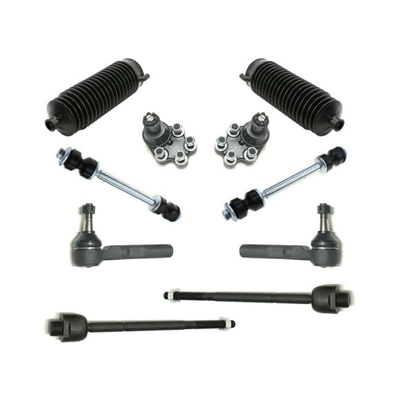 10 Pc Suspension Kit Inner & Outer Tie Rod Ends, Lower Ball Joints, Sway Bar End Links, Rack and Pinion Bellow Boots Fits select: 1999-2007 CHEVROLET SILVERADO, 1999-2007 GMC NEW SIERRA