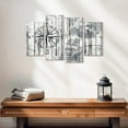 thumbnail image 2 of Elephant Stock Compass Wall Art - Horizontal Multi Panel Canvas - Living Room Wall Decor - Nautical Multi Panel - Gray And White Decor - 24" x 14", 2 of 4