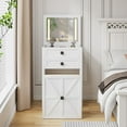 thumbnail image 3 of Miu Farmhouse 3 in 1 Vanity with Mirror, 3-Color Adjustable Lighting, Cushioned Stool for Bedroom Organization & Beauty Routines, 3 of 18