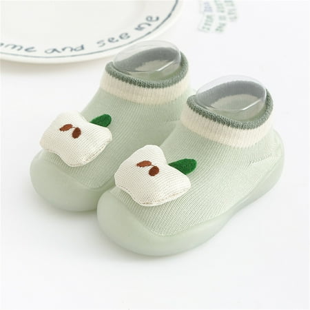 

Quealent Winter Booties For Baby Boy Baby Boys Girls Fleece Fur Knit Winter Warm Snow Boots Soft Sole Crib Shoes Booties for Toddler Green 18 Months