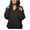 Black, variant on Hvyesh Women Pullover Puffer Jacket Quilted Lightweight Long Sleeve Black Outwear Casual Snap V Neck Puffer Coats Winter Warm Hoodie Padded Coat With Pocket