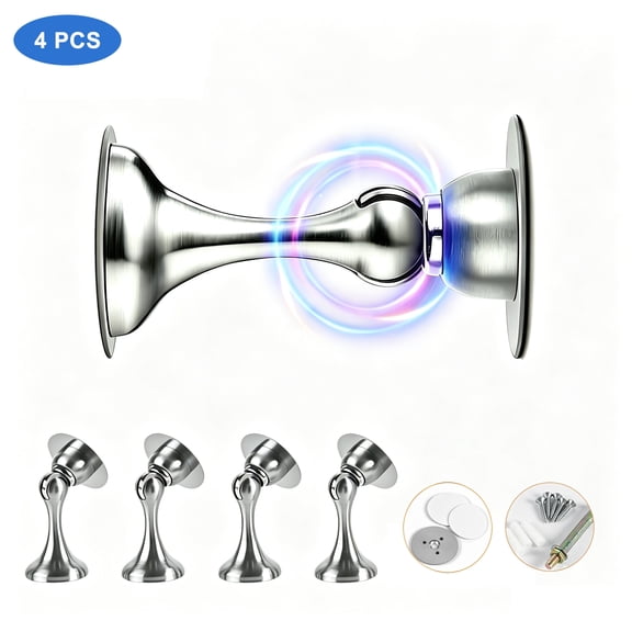4 Pack Magnetic Door Stoppers, Door Stop Holder to Keep Door Open Wall & Magnetic Door Stops for Bottom of Door, Suitable for Home, Office, Bedroom, Bathroom